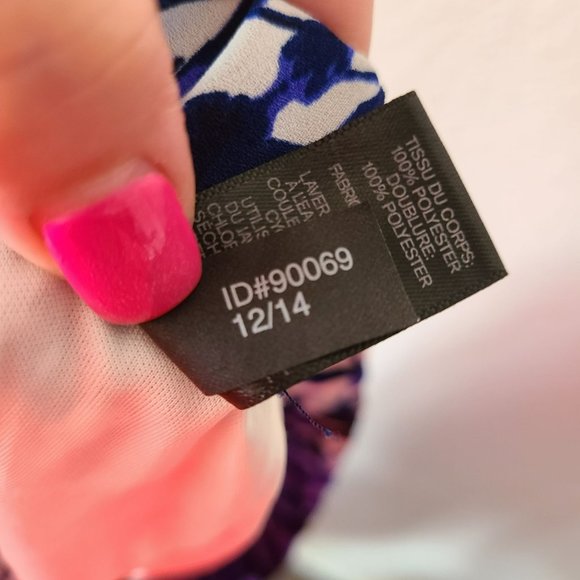 Express US XS Maxi Skirt White Blue Ikat Lightweight Flowy Lined - Picture 7 of 12